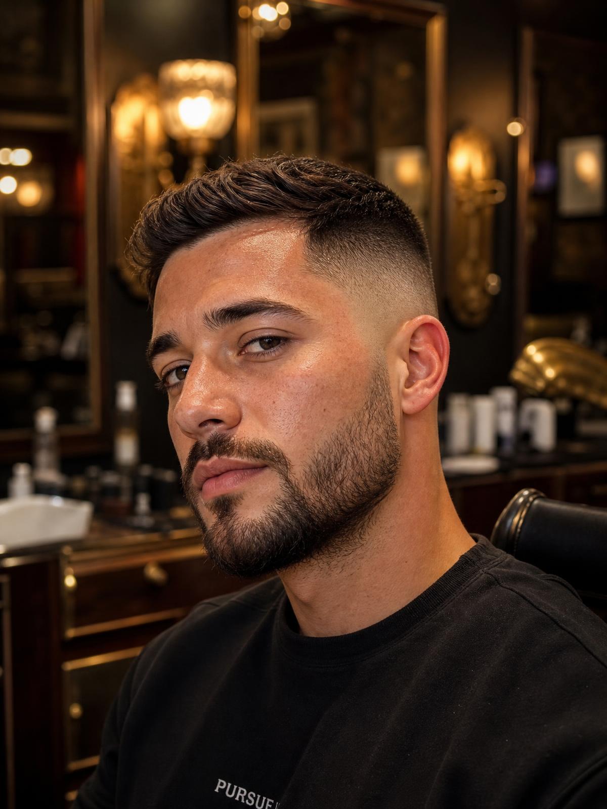 Man with a fade haircut